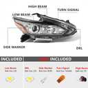 Huray LED Headlight Assembly Fit for Nissan Altima 2016 2017 2018 RH OE Factory Projector Headlamp w/LED DRL Smoked Lens Replacement Right Passenger Side