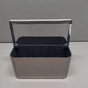 Portable Shower Caddy Basket Bin with Handle and Adjustable dividers for College Dorm, Large Plastic Bathroom Storage Organizer Tote,Gray (Silver / Grey)