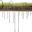 GardenMate 100-Pack Anti-Rust 6'' 11 Gauge Heavy-Duty Flat-Top U-Shaped Garden Stakes Staples Spikes Pins Pegs - Ground Stakes for Anchoring Landscape Fabric
