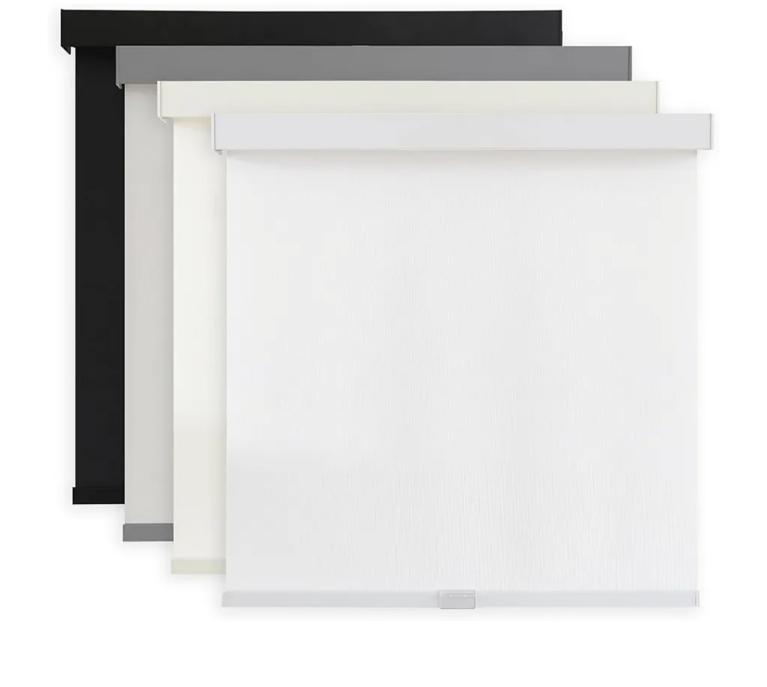 AOSKY Light Filtering Roller Shades Cordless Blinds for Windows, Free-Stop Shades with Valance, 99% Blackout, Thermal Insulated Fabric, UV Protection, Natural Woven Blinds（21" W x 72" H, White）