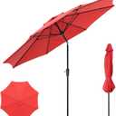 Sannwsg Outdoor Patio Umbrella,Table Umbrella with Push Button Tilt and Crank,Market Umbrella with 8 Sturdy Ribs,Yard Umbrella