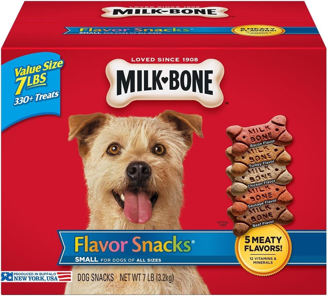 Milk-Bone Flavor Snacks Dog Treats for Dogs, Small Treats, 7 Pounds