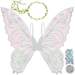 U-Goforst Fairy Wings Adult Women, Fairy Costume for Woman Butterfly Wings for Girls Adult Halloween Costume Cosplay Dress Up