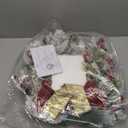 22 Inch Pre-Lit Artificial Christmas Wreath with Jesus Figurine Nativity Scene Glitter Ball Ornaments Snow Flocked Cedar Branches Pine Needles Berries and Timer for Christmas Decor Front Door Mantel