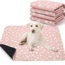 Washable Pee Pad for Dogs of 2Pack Reusable Puppy Non-Slip Pet Training Pads Pink, 31*36"