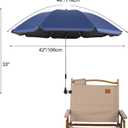 Beach Chair Umbrella with Universal Clamp,360 Adjustable Sunshade Umbrella,Clip on Parasols for Patio,Wheelchairs,Golf Carts