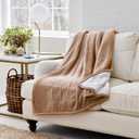 Eddie Bauer | Smart Heated Electric Throw Blanket - Reversible Sherpa - Hands Free Control - Wi-Fi Only (2.4GHz) - Compatible with Alexa, Google, iOS, Android - Khaki