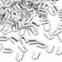 PATIKIL 100Pcs 5mm 3/16inch Width Spiral Boning Tips for Sewing, Galvanized Carbon Steel Corset Boning Tips Covers End Cap for Costume Bridal Dress, Silver Tone