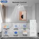CJOY 52" Low Profile Ceiling Fan with Light and Remote, Brushed Nickel Ceiling Fans, 6 Speed Reversible DC Motor, 3CCT Dimmable LED- Flush Mount Design for Bedroom, Living Room & Covered Outdoor