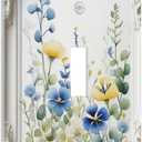 Decorative Art Style Light Switch Cover,Relief Flower Frame Pattern, Single Toggle Wall Plate, Decorative Electrical Switchplate for Home Decoration