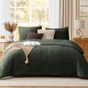 Monbix Fluffy Full Comforter Set Deep Forest, Sherpa Plush Fuzzy Comforter 3 Piece for Full Size Bed, Luxury Soft Winter Warm Bedding Set