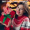 24 Pcs Christmas Tree Decoration Woolen Bells Candy Cane Design Shape Picks Red White Lollipop Curly Pick Ornaments Xmas Tree Topper for Party Vase Filler Home Office Decor