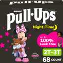 Pull-Ups Girls' Nighttime Potty Training Pants, Training Underwear, 2T-3T (16-34 lbs), 68 Ct, Packaging May Vary