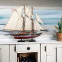 NAUTIMALL 26" Wooden Sailboat Model Sailing Yacht Bluenose Schooner Ship Scale Replica Nautical Home Decor Display Collection Watercraft (26")