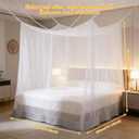 Mosquito Net for Bed, Canopy Bed Curtains for Full Queen Size Bed, Large White Bed Canopy Netting for Bedroom Camping Outdoor Travel, 23.6"W x 102.4"L