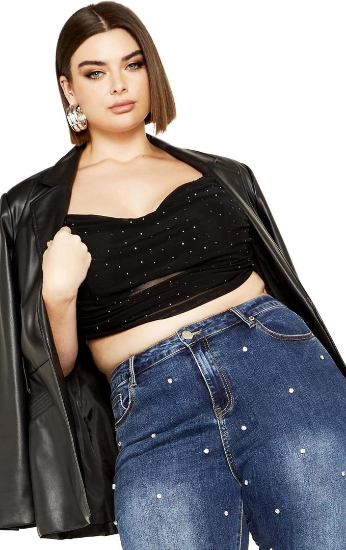 City Chic Women's Plus Size Top-Kiera (Black)