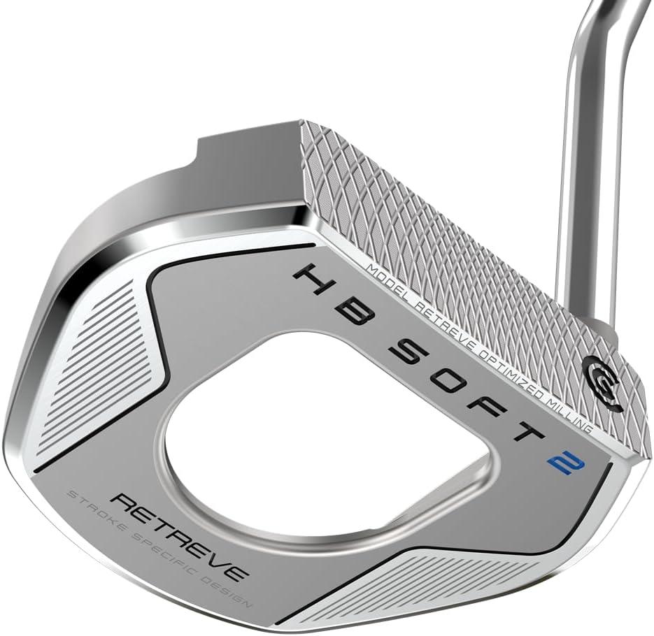 Cleveland Golf Retreve HB Soft 2 Putter, Silver, 34", Single Bend - Oversized Grip, Right Hand