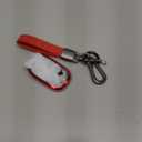 Sindeda for Honda Key fob Cover with Leather Keychain Soft TPU Full Cover Protection,for 2022 2023 2024 2025 Civic Accord HR-V Pilot CR-V,5-Buttons Key Fob Shell (Red)