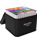 MemOffice 100 Colors Dual Tip Artist Alcohol Markers Set with Carrying Case - Perfect for Coloring, Drawing, Sketching, Card Making and Illustration - Perfect for Adults