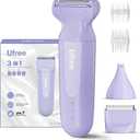 Ufree 3-in-1 Women's Electric Razor with Ceramic Blades, IPX7 Waterproof Bikini Trimmer for Women, Pubic Hair Trimmer, Cordless Rechargeable Shaver for Legs, Armpit, Valentine's Gifts for Women