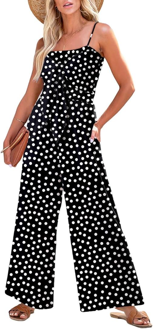 Dokotoo Jumpsuits for Women 2025 Summer Floral Rompers Overalls with Pockets (M)
