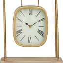 Deco 79 Wood Pendulum Clock with Wood Base, 10" x 5" x 11", Gold