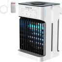 Portable Air Conditioners for Bedroom, Dual Motor Evaporative Air Cooler with 3 Speeds & 3 Mist, 7 Color Night Light Cooling Fan with 2-8H Timer, 1100ML Personal AC Unit for Office Room