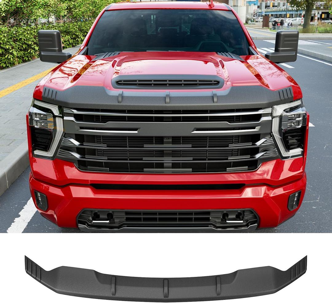 powoq Hood Protector Compatible with 2020-2026 Chevy Silverado 2500HD 3500HD Deflector Upgraded TPE Shield Hood Deflector Replacement for 2020-2026 Chevy Silverado Accessories