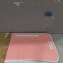 FISYOD Foldable Laptop Table, Portable Lap Desk Bed Table Tray, Laptop Stand with Cup Holder & Tablet Slot & Lifting Handle for Working Writing Drawing & Eating (Pink)