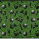 TODIYADDU Green Golf Ball Golf Cart Seat Covers Comfortable Golf Cart Seat Towel Blanket with Unique Patterns 50x30.9in Universal Fit All Club Car and More 2-Seat Golf Carts Machine Washable