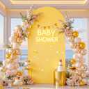 Wedding Arch Backdrop Cover, 7.2FT Gold Yellow Arch Cover Stretchy Backdrops, Double-Sided Arch Stand Covers for Wedding Ceremony, Baby Shower, Birthday Party Decoration