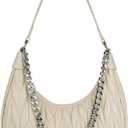 Shoulder Bags for Women Crescent PU Leather Underarm Purses with 3PCS Detachable Strap Cute Hobo Tote Handbag for Work