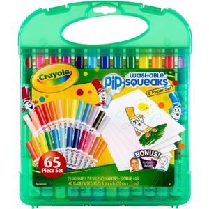 Crayola Pip-Squeaks Washable Marker Set (65ct), Coloring Set, Drawing Art Supplies for Kids, Spring Craft Kit, Travel Activity, Gifts for Kids