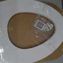 Mayfair Padded Toilet Seat with Chrome Hinges, Soft Vinyl over Wood Core Seat, Made in USA, Elongated, White