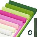 Crepe Paper Streamers 8 Rolls, 10 x 98Inch 8 Pink&Green Colors Crepe Paper Sheets for DIY Gift Colourful Paper Flower Wrapping Paper Crafts Birthday Wedding Holiday Party Decorations