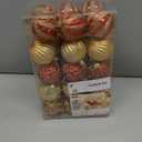 SHareconn 30ct 2.36 Inch Christmas Tree Balls Ornaments, Colored Shatterproof Plastic Decorative Baubles Decorations for Xmas Tree Decor Holiday Party Wedding Decoration (Red & Gold, 60mm)