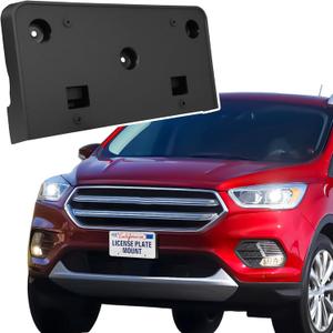 ABS Front License Plate Holder Compatible with 2017-2019 Ford Escape, Anti-Vibration License Plate Mounting Bracket, Rust-Proof Replacement Frames with Screws, Quick Installation