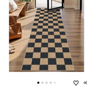 Lahome Checkered Easy Jute Runner Rug, 2x8 Kitchen Rug Non Slip Washable Outdoor Runner for Entryway Indoor, Checkerboard Black Indoor Outdoor Carpet for Hallway 8ft Entry