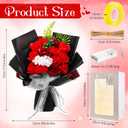 Suncalla Money Flower Bouquet Kit DIY Artificial Soap Rose Gifts with LED Light Kit, Fake Floral Rose Bouquet with Gift Bag Set for Anniversary Wedding(Red)