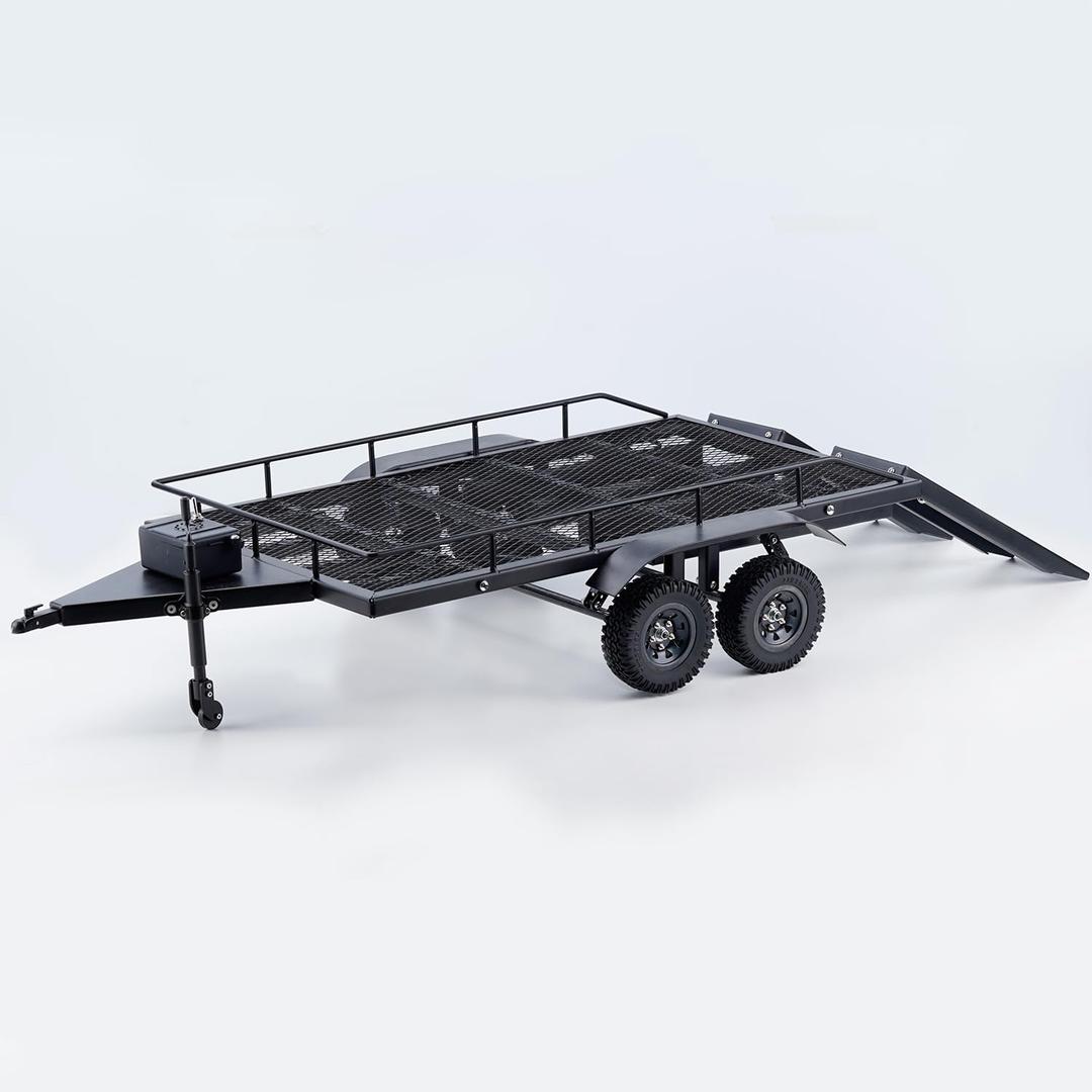 Heavy Duty Truck Trailer for 1/10 RC Crawler Car Axial SCX10 SCX10 II SCX10 III Traxxas TRX4 TRX6 D90 CC01