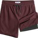 maamgic 2 in 1 Mens Swim Trunks 7 Inch Swim Shorts Swim Suits Board Shorts (X-Large)
