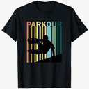 Vintage Style Parkour Silhouette T-Shirt Small