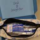 Sanwuta Soft American Mahjong Tiles Bag Thickened Mahjong Makeup Bag Gifts for Women Mah-Jong Lovers Accessories 13 x 7.8 x 3.2 Inches(Blue and White Porcelain)