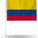 National Soccer Team Car Flag, with White Pole