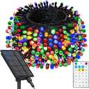 Solar Christmas Lights Outdoor,Upgraded 139Ft 400 LED Christmas Light with Remote,IP65 Waterproof 19 Modes Solar String Lights for Outside Patio Xmas Tree Christmas Decoration,Multicolor