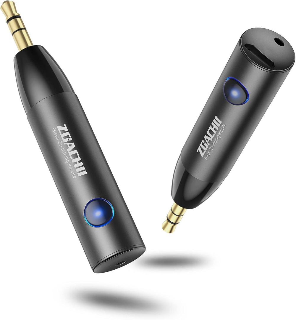 Bluetooth Aux Adapter for Car, Wireless Bluetooth 5.0 Audio Receiver with 3.5mm Jack for Vehicle Truck Home Stereo Speaker Headphone Music Streaming, Handsfree Calling, [1 Piece]
