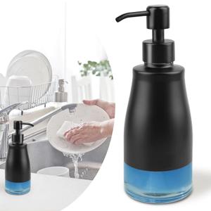 Soap Dispenser with Stickers, Stainless Steel Case Glass Liner Hand Pump Dispenser, Refillable Dish Soap Dispenser for Kitchen Bathroom, Decorative Liquid Hand Soap Dispensers Matte Black(10 OZ) Soap Dispenser with Stickers, Stainless Steel Case Glass Liner Hand Pump Dispenser, Refillable Dish Soap Dispenser for Kitchen Bathroom, Decorative Liquid Hand Soap Dispensers Matte Black(10 OZ)