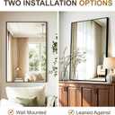 Rectangular Bathroom Mirror, 36"x24" Black Metal Framed Vanity Mirror