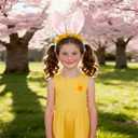 2 x 2PCS Bunny Costume Accessories Animal Rabbit Ear Headband Floral Pin Women Halloween Cosplay