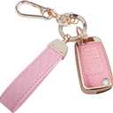 for Chevy 5 Button key fob cover, Soft TPU Keys Protector Bling Key Fob Keychain for 2023 2022 2021 2020 2019 GMC Sierra and Chevy Silverado 1500 2500HD 3500HD, Gold Pink